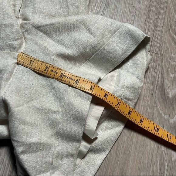 NWOT Apt 9 Linen metallic silver cream cuff mid rise 5” short 10 - Picture 10 of 16